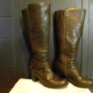 Women's Brown Riding Boots Knee High/ Side Zipper EP1723B